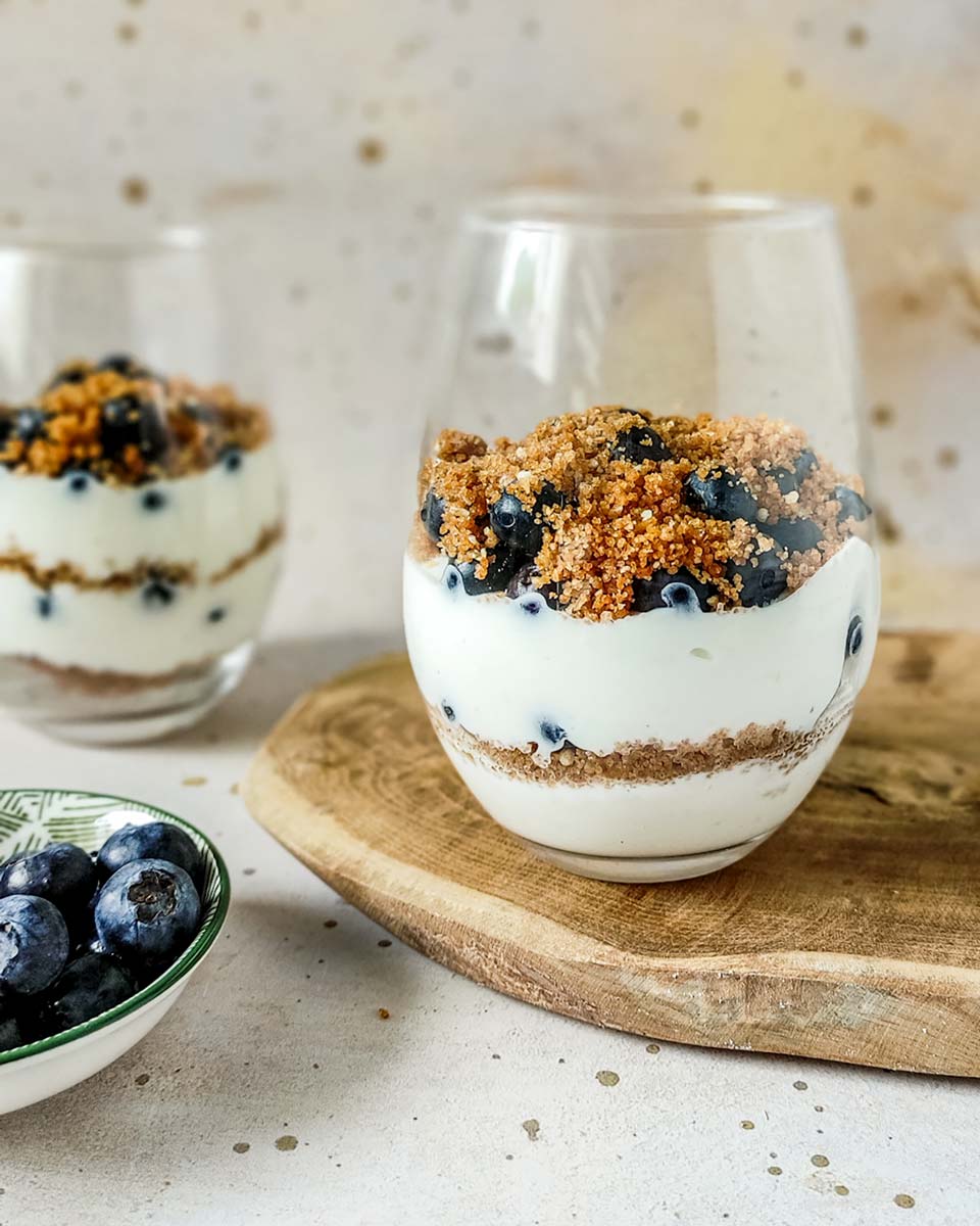 ricotta jako deser z borówkami