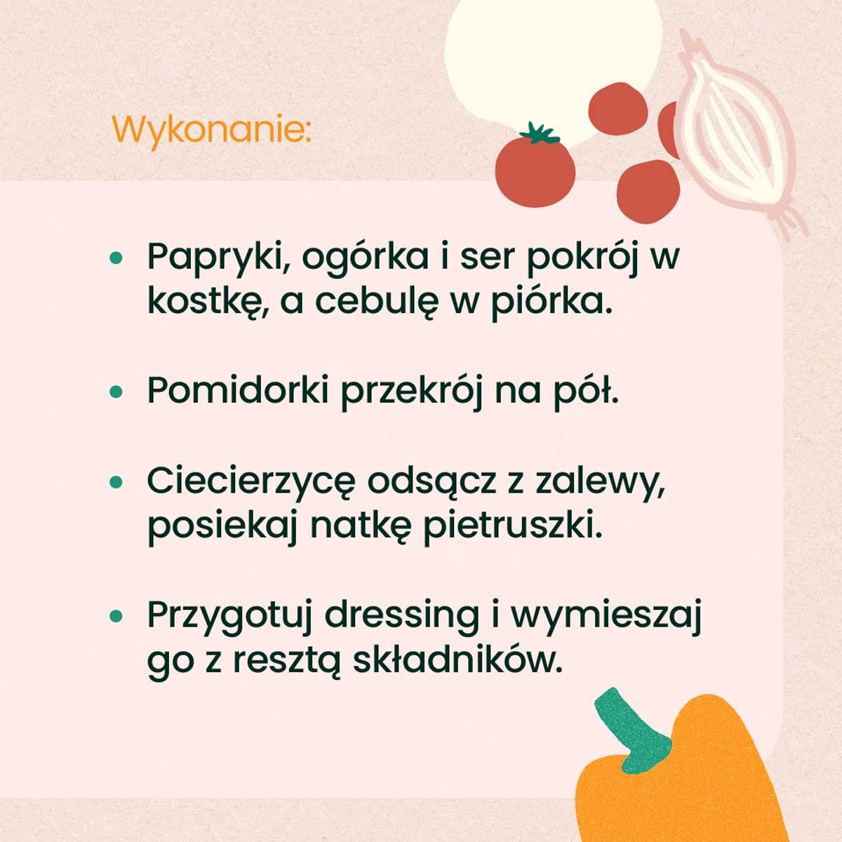 wykonanie sałatki kolorowej