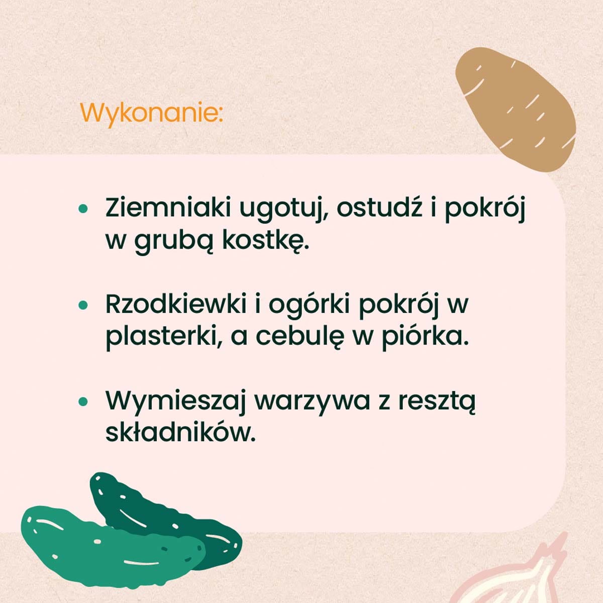 Wykonanie sałatki polskiej