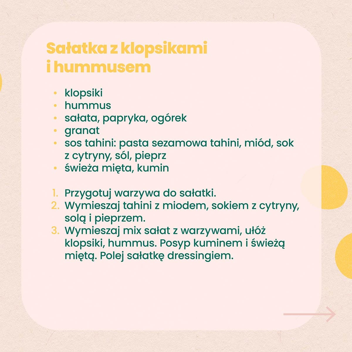 sałatka z wegetariańskimi klopsikami