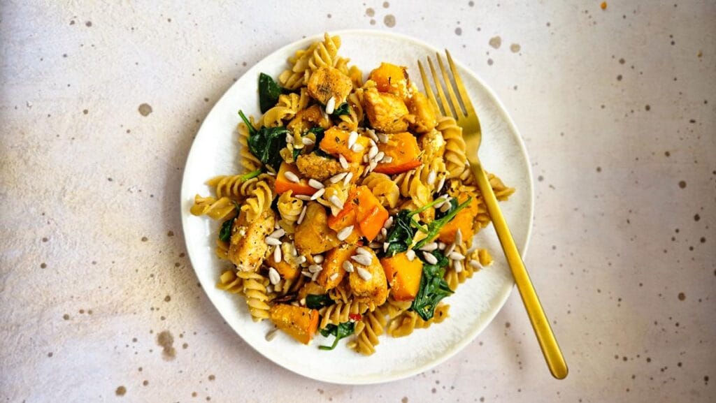 makaron z pieczoną dynią