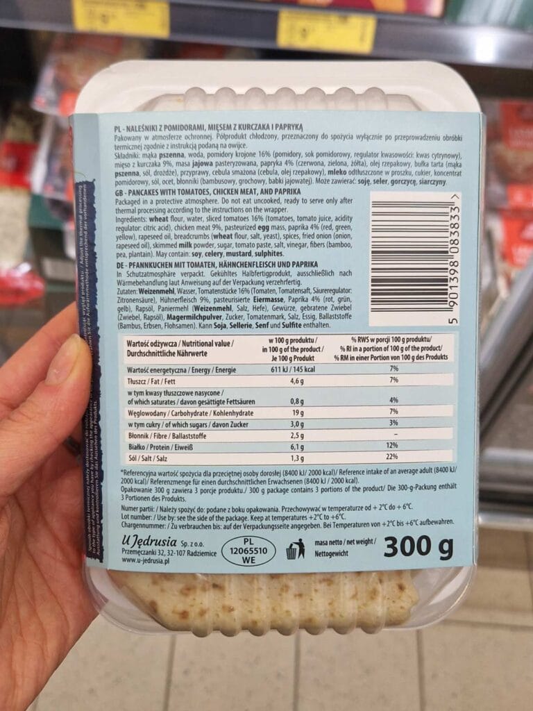 naleśniki z biedronki arrabiata "u jędrusia" - skład