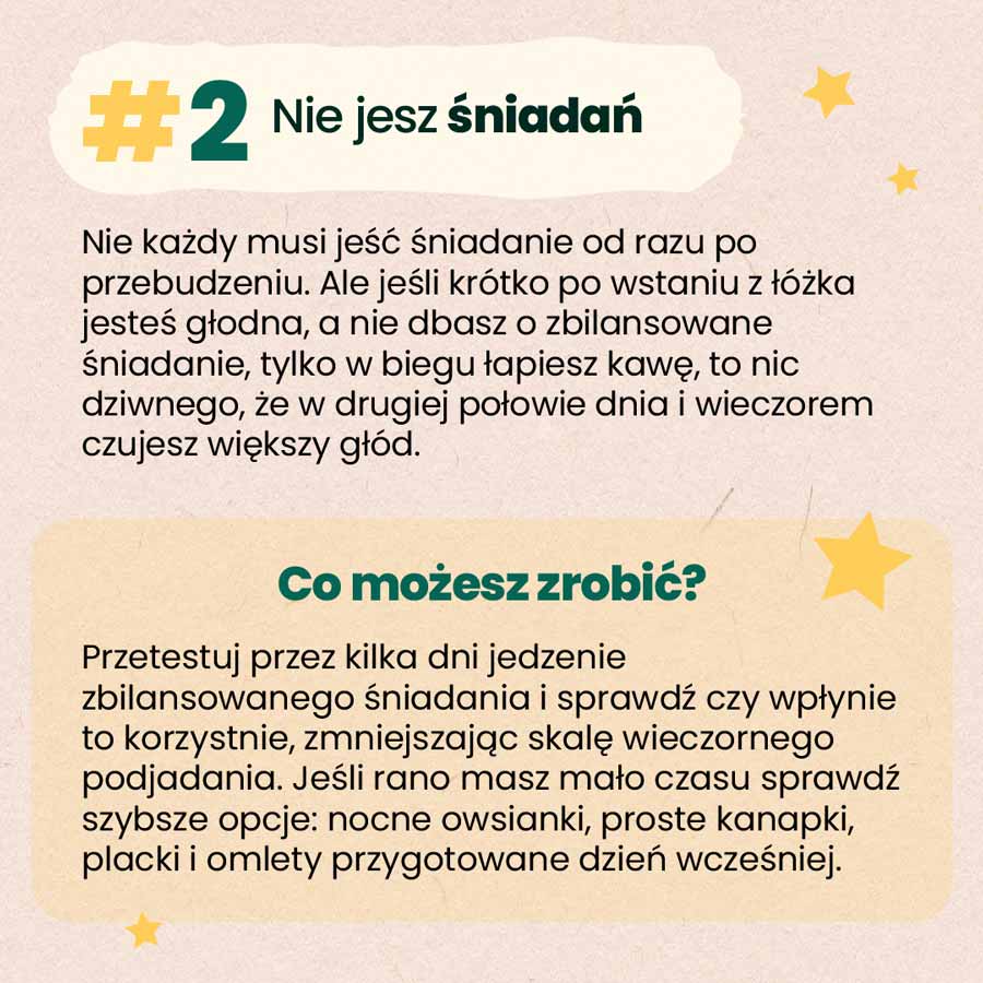 nie jesz śniadań? to może prowadzić do podjadania wieczorem