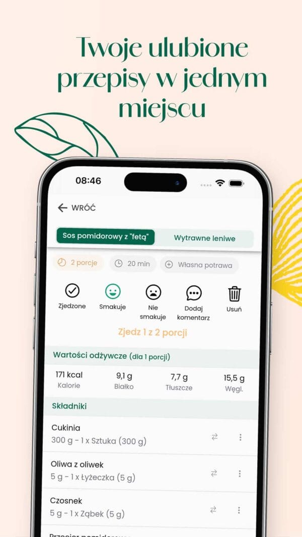 aplikacja dr lifestyle posiłek