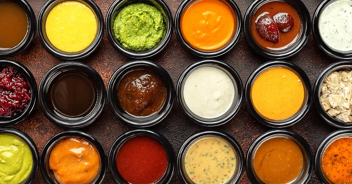 różne sosy i kaloryczność